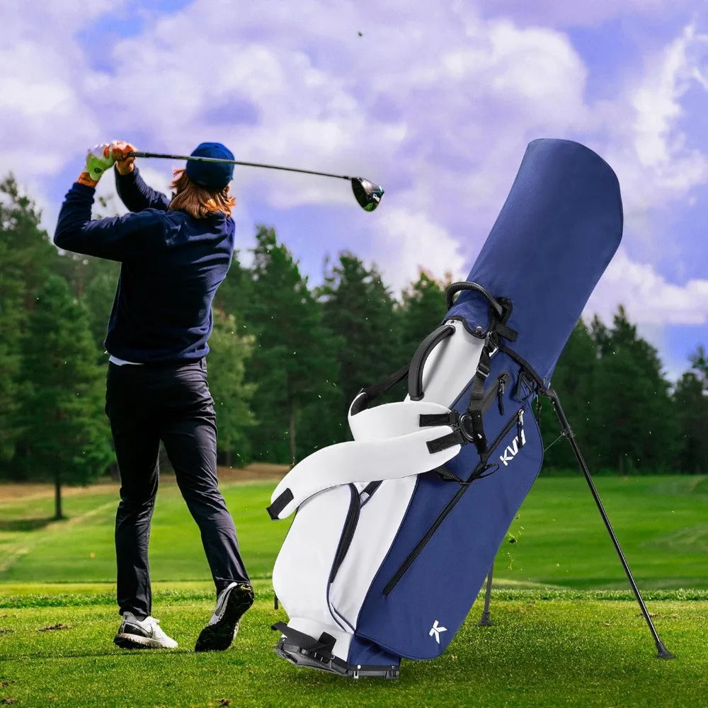 Lightweight Golf Stand Bag with 7 Way Full-Length Dividers, 5 Zippered Pockets