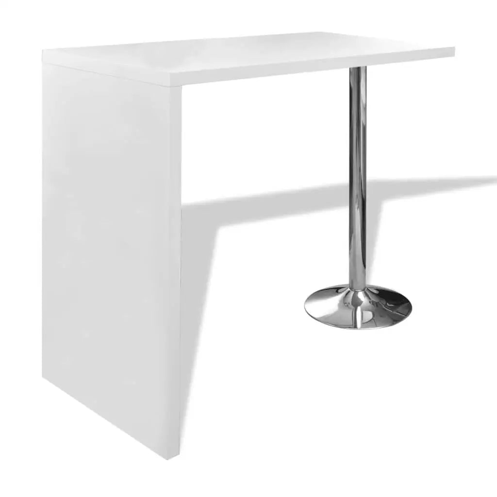 High Gloss White Bar Table with Single Steel Leg