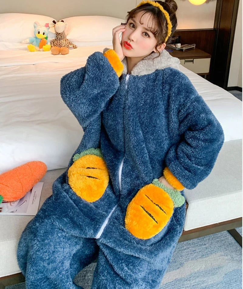 Cartoon Rabbit Casual Loungewear Long Sleeve