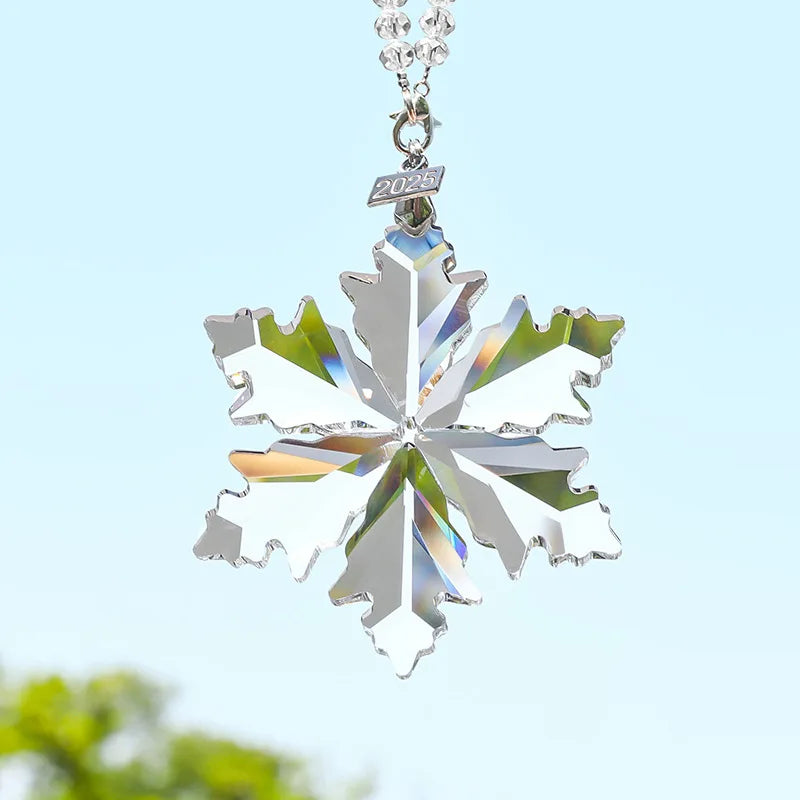 Colorful Transparent Crystal Snowflake Hanging Ornament