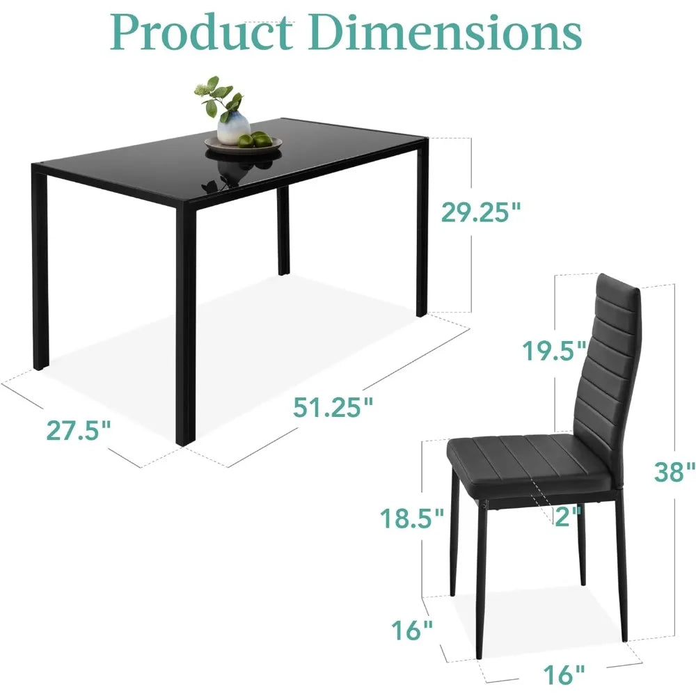 7-Piece Glass Dining Set Compact Space-Saving