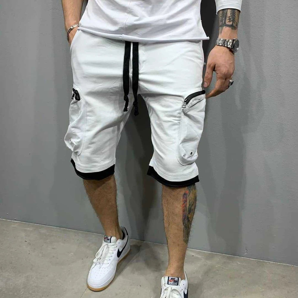 Cotton Workout Fitness Multi Pocket Yellow Shorts