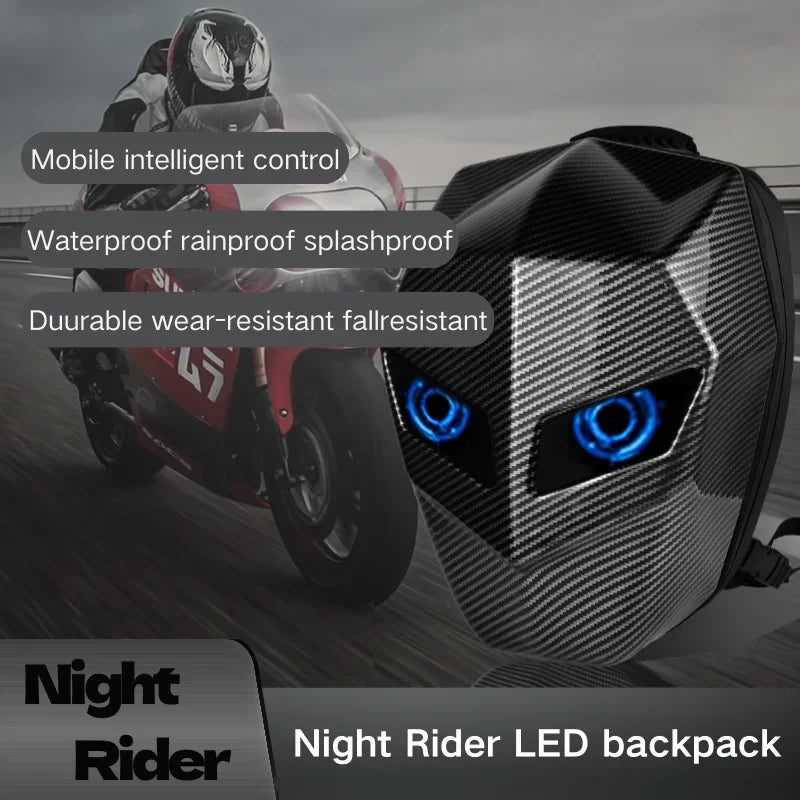 LED Backpack Carbon Fiber The Dark Knight Waterproof