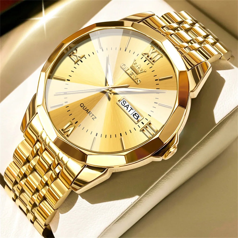 Quartz Waterproof Stainless Steel Luminous Wristwatch