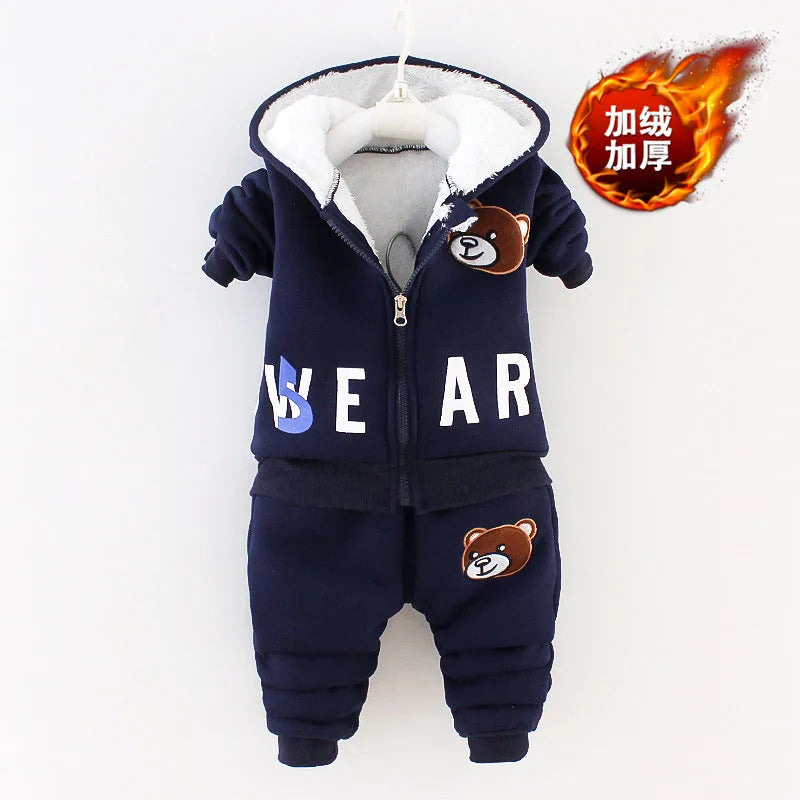 Boys Girls Cotton Coat Pants 2Pcs Children Fashion Outfit 1-5Y