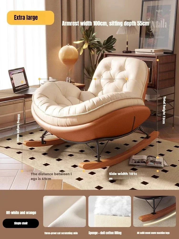 Modern Luxury Honeycomb Lazy Rocking Chair