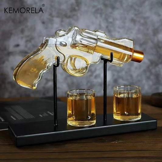 Revolver Glass Decanter Whiskey Set