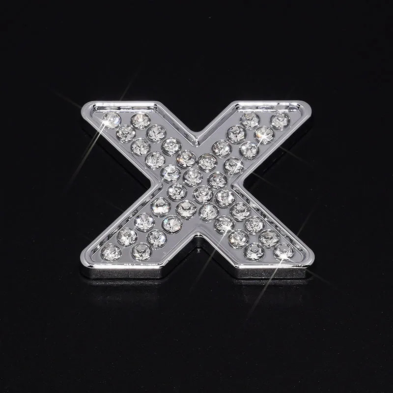 Silver Rhinestone Letters Numbers Car Stickers for Women and Girls