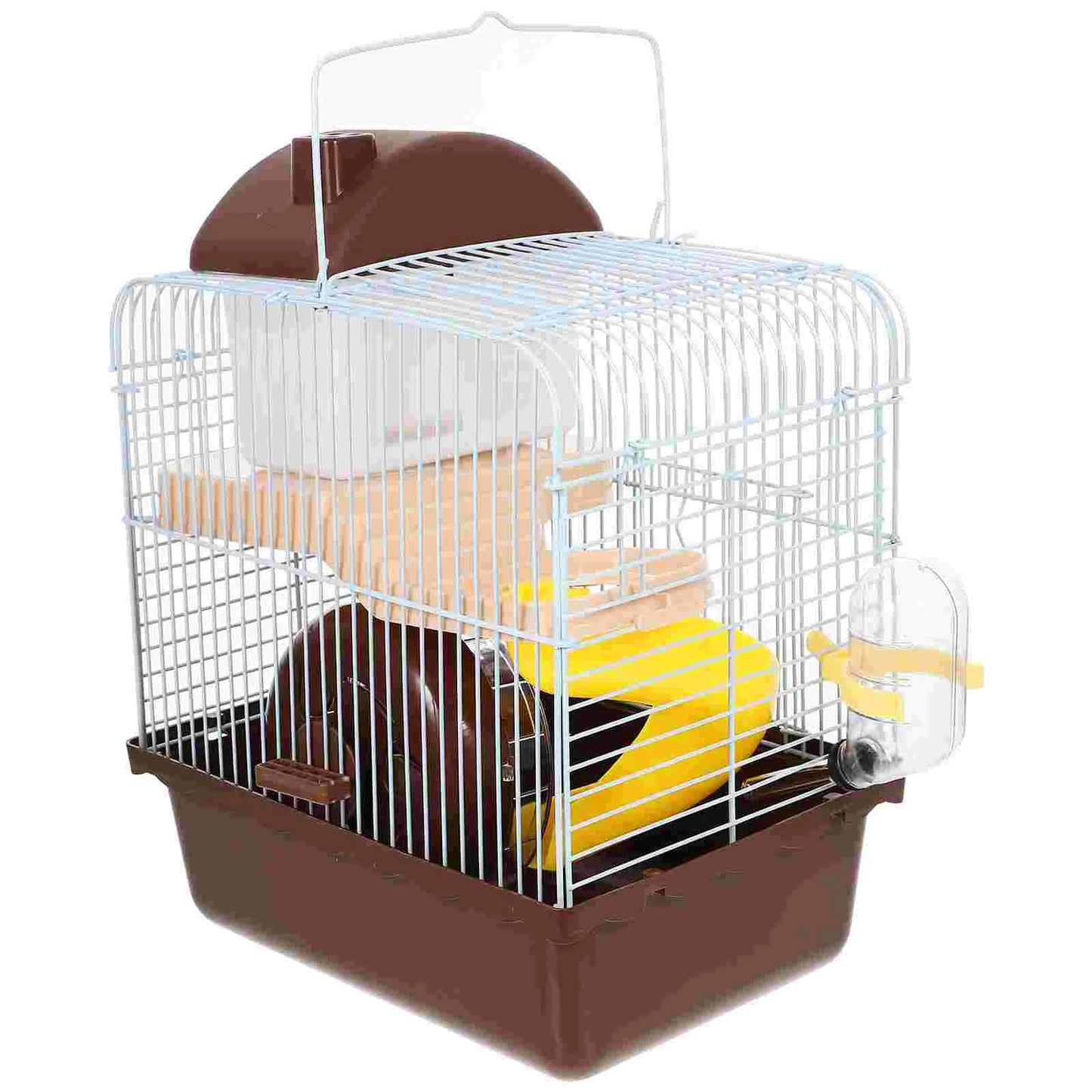 Double Layer Acrylic Pet Cage Includes Exercise Wheel Water Bottle