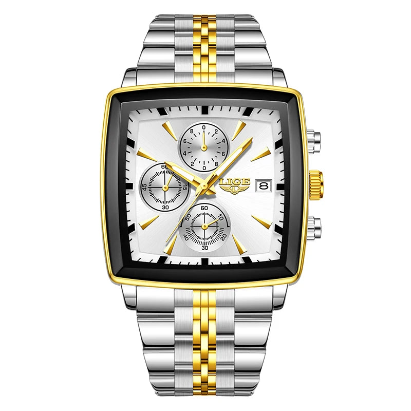 Square Chronograph Quartz Wristwatch Waterproof