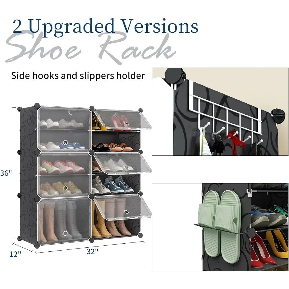 72 Pairs Shoe Organizer Expandable Storage Cabinet