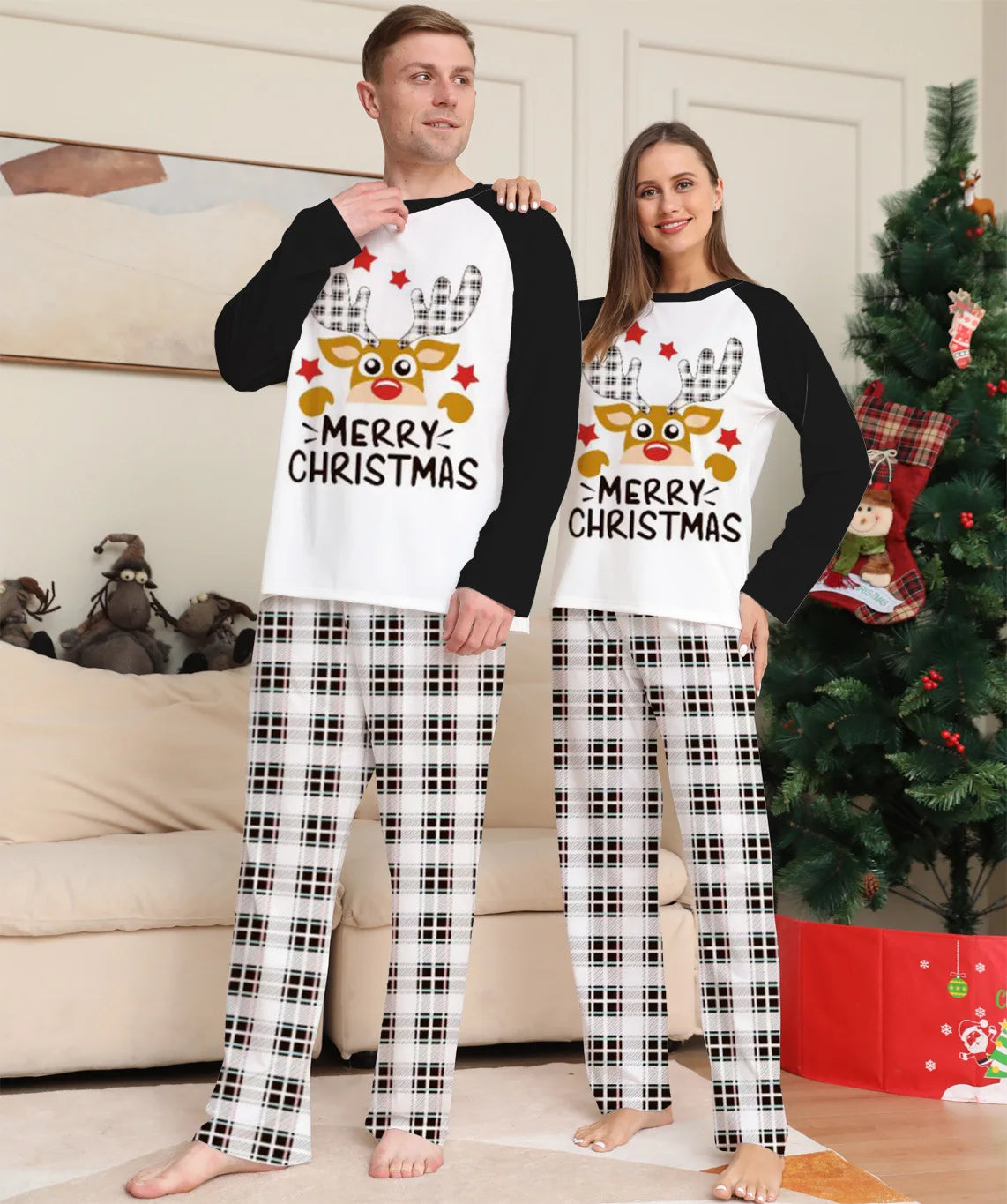 Christmas Family Pajamas Fashion Letter Printing Quality Comfortable Fabric