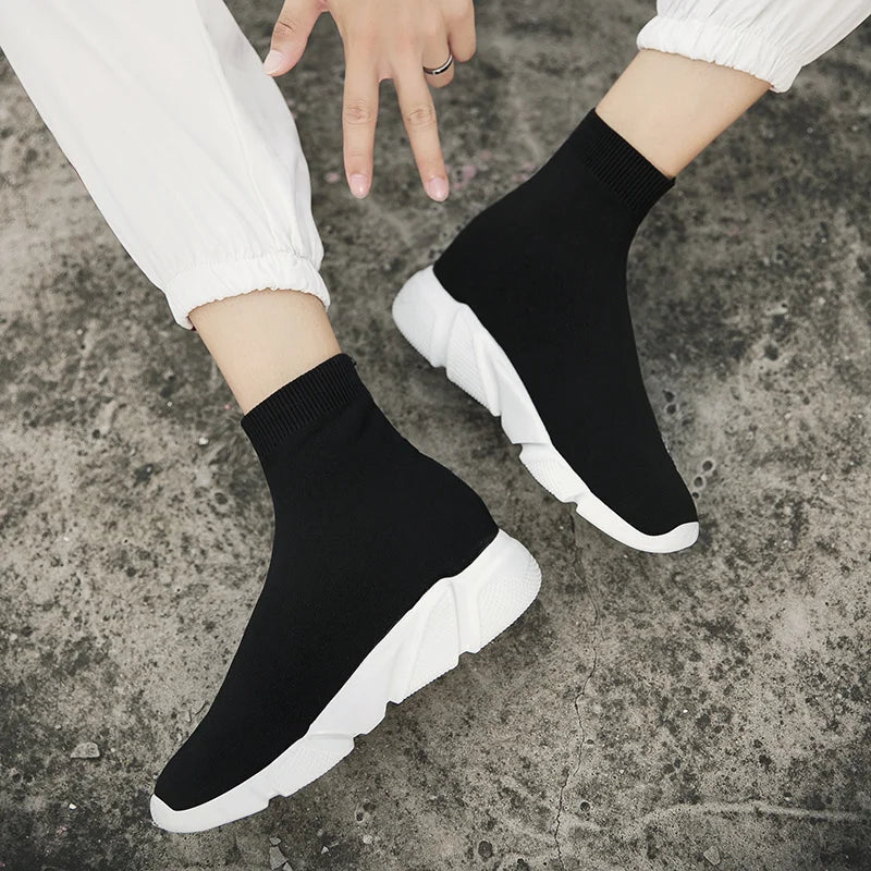 Black Men’s Sock Shoes Knit Breathable Lightweight