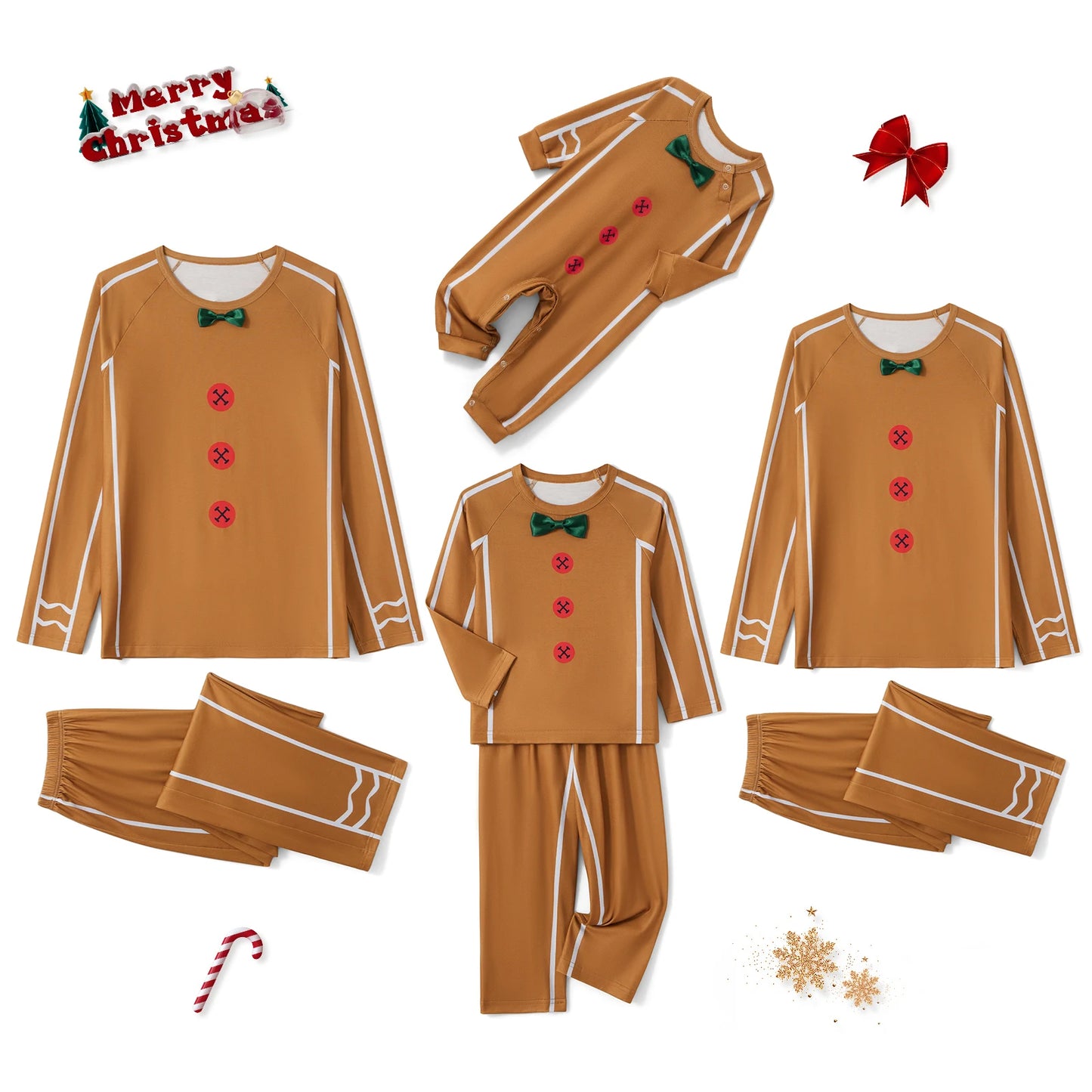 Family Matching Christmas Pajamas Gingerbread Man