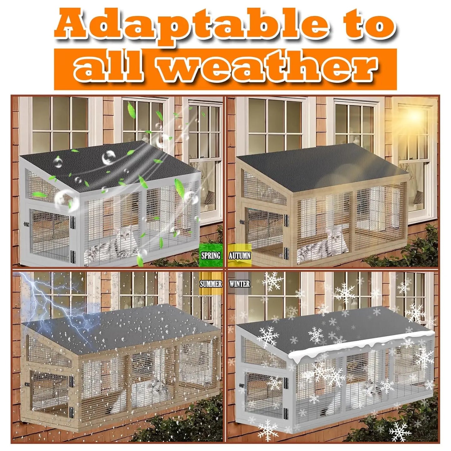 Weatherproof Wooden Window Cat House