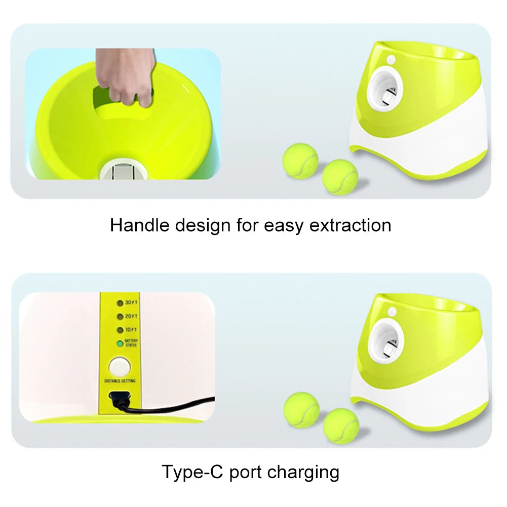 Pet Prime Automatic Dog Ball Launcher with 3 Tennis Balls
