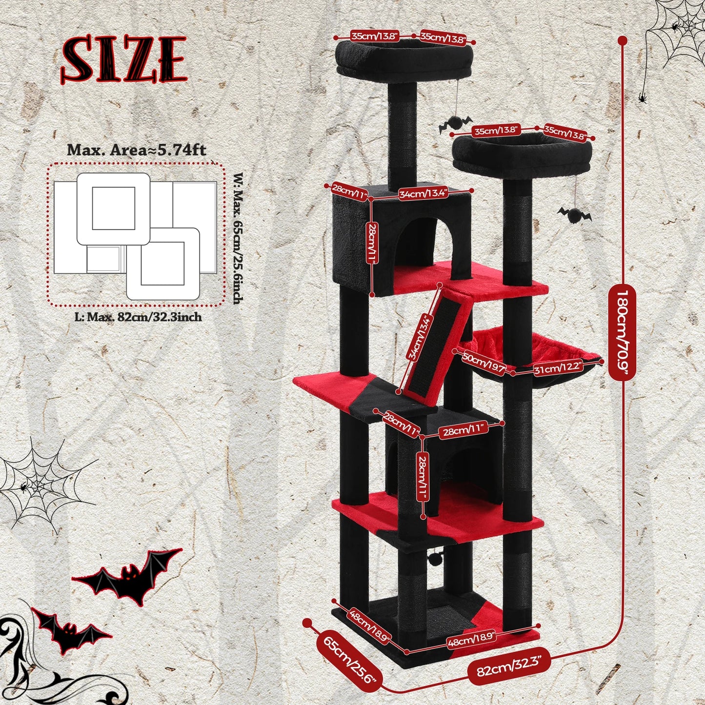 Multi-Level Cat Tree with Scratching Posts