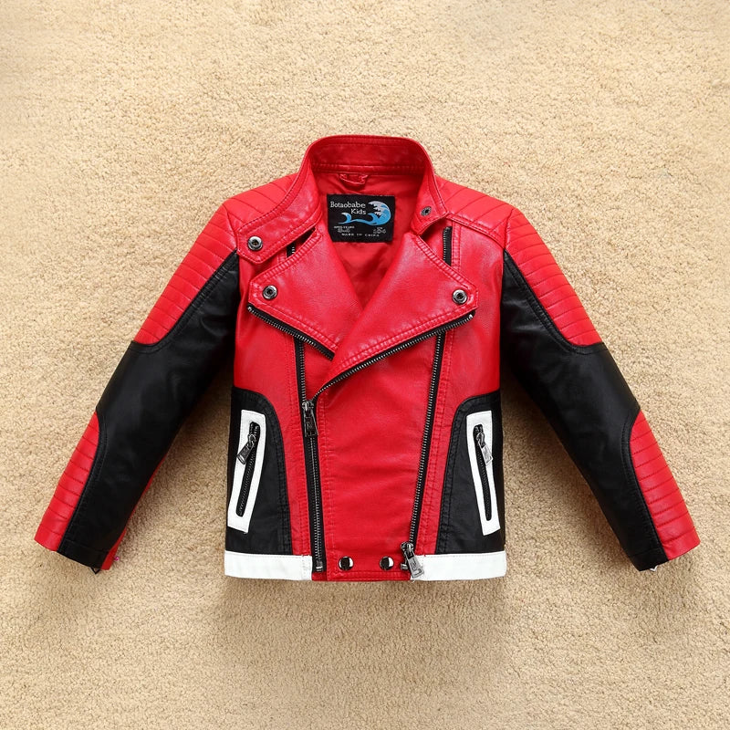 Cool Design Boys Leather Motor Jacket