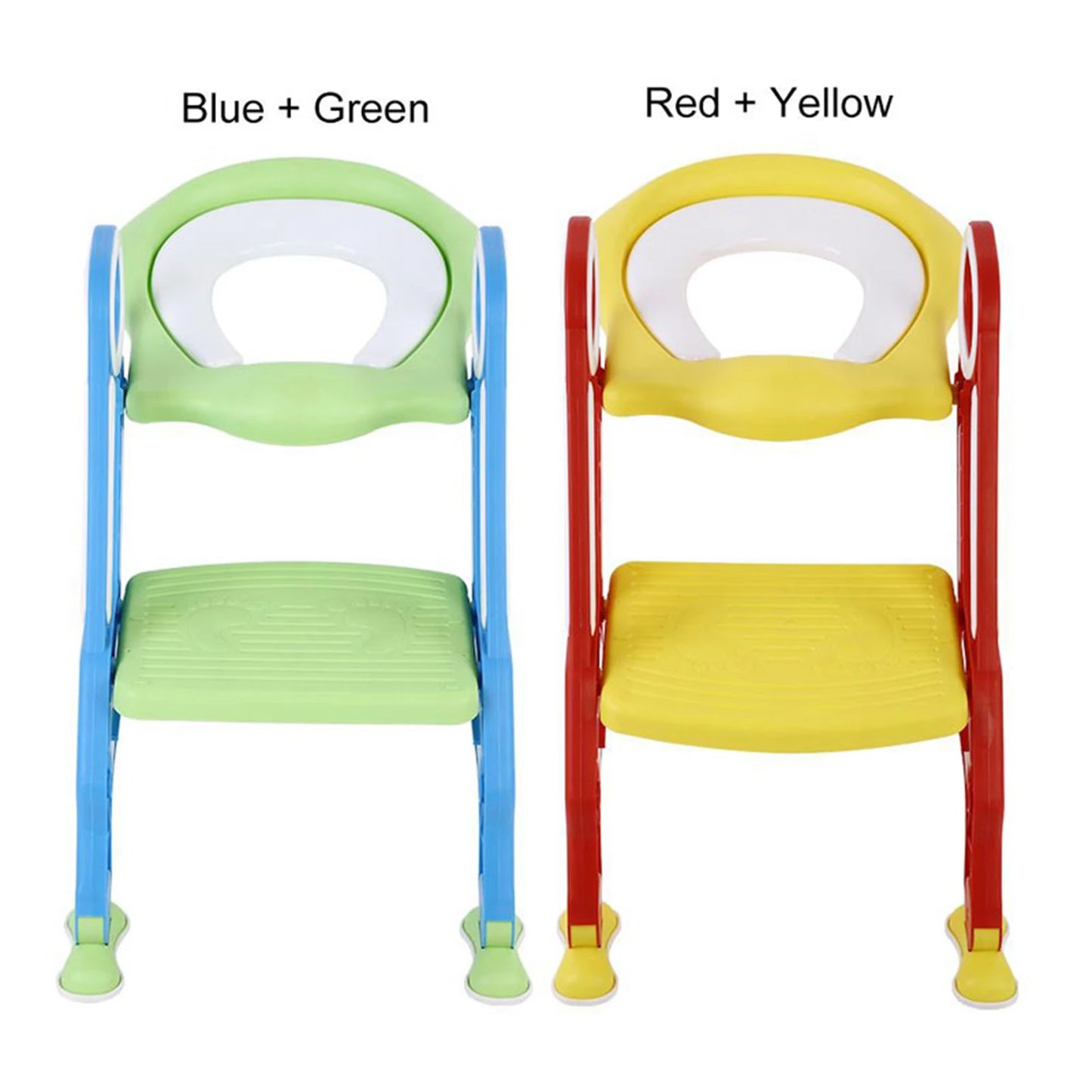 Toddler Soft Toilet Chair Ladder Adjustable Safety Potty Training Seat (Red Yellow)