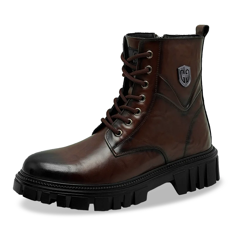 Genuine Leather High Top Classic Black Brown Boots