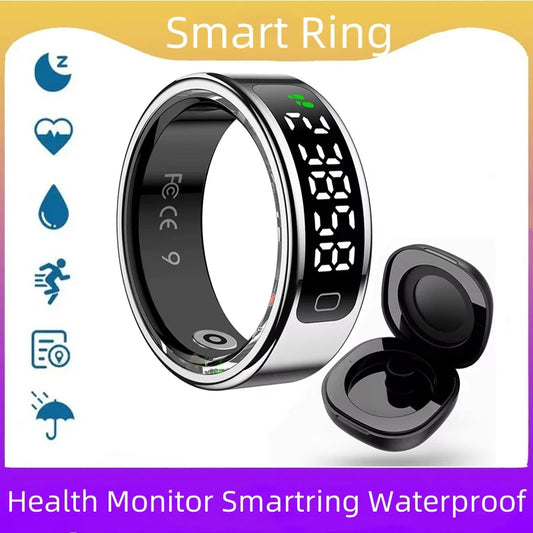 Smart Ring LED Display Screen Heart Rate Sleep Monitor