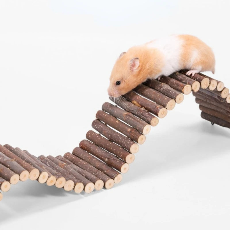Apple Branch Wood Bendable Climbing Ladder Cage Decoration