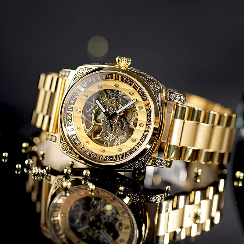 Fully Automatic Mechanical Men's Gold Watch