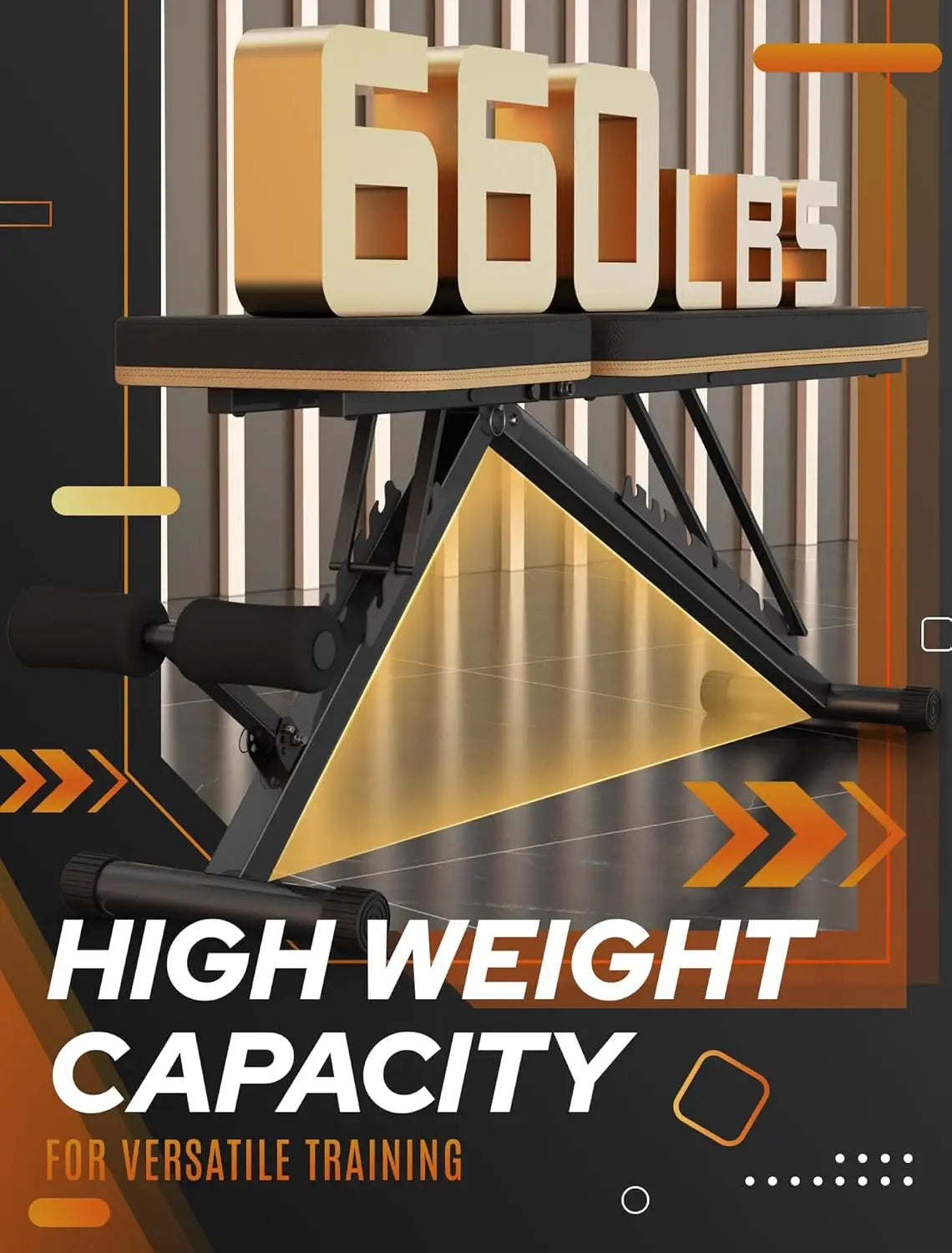 Foldable Weight Bench 660 LBS Capacity