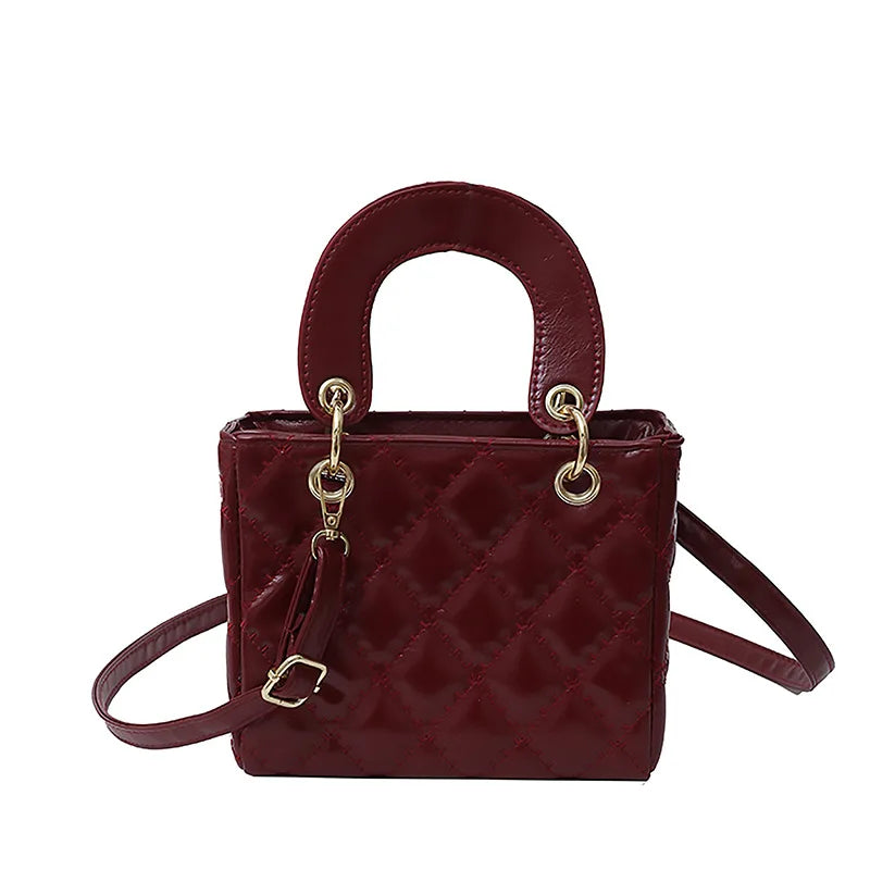 Fashionable Texture Diamond Grid Shoulder Bag