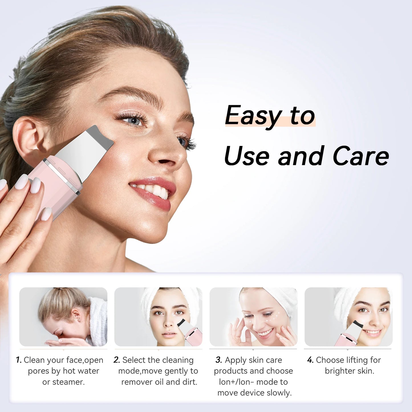 Ultrasonic Skin Scrubber Deep Cleaning Facial Skin Care