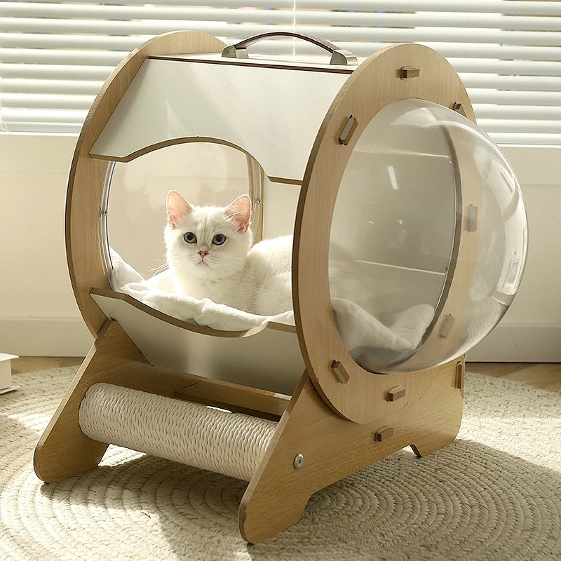Cat Nest Four Seasons Wooden Capsule House