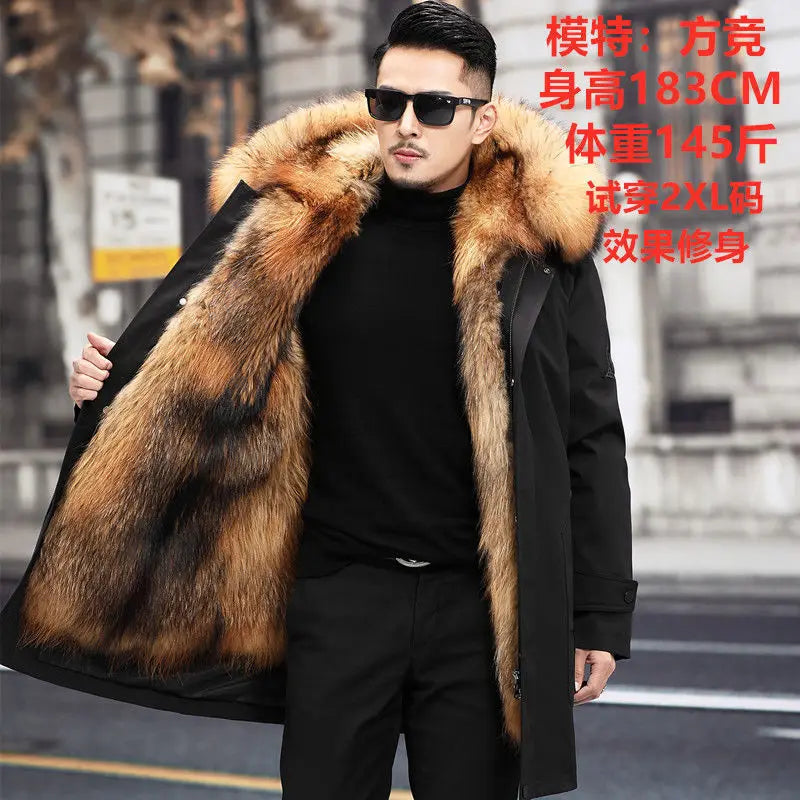 One-piece Imitation Mink Fleece Mid-length Fur Coat