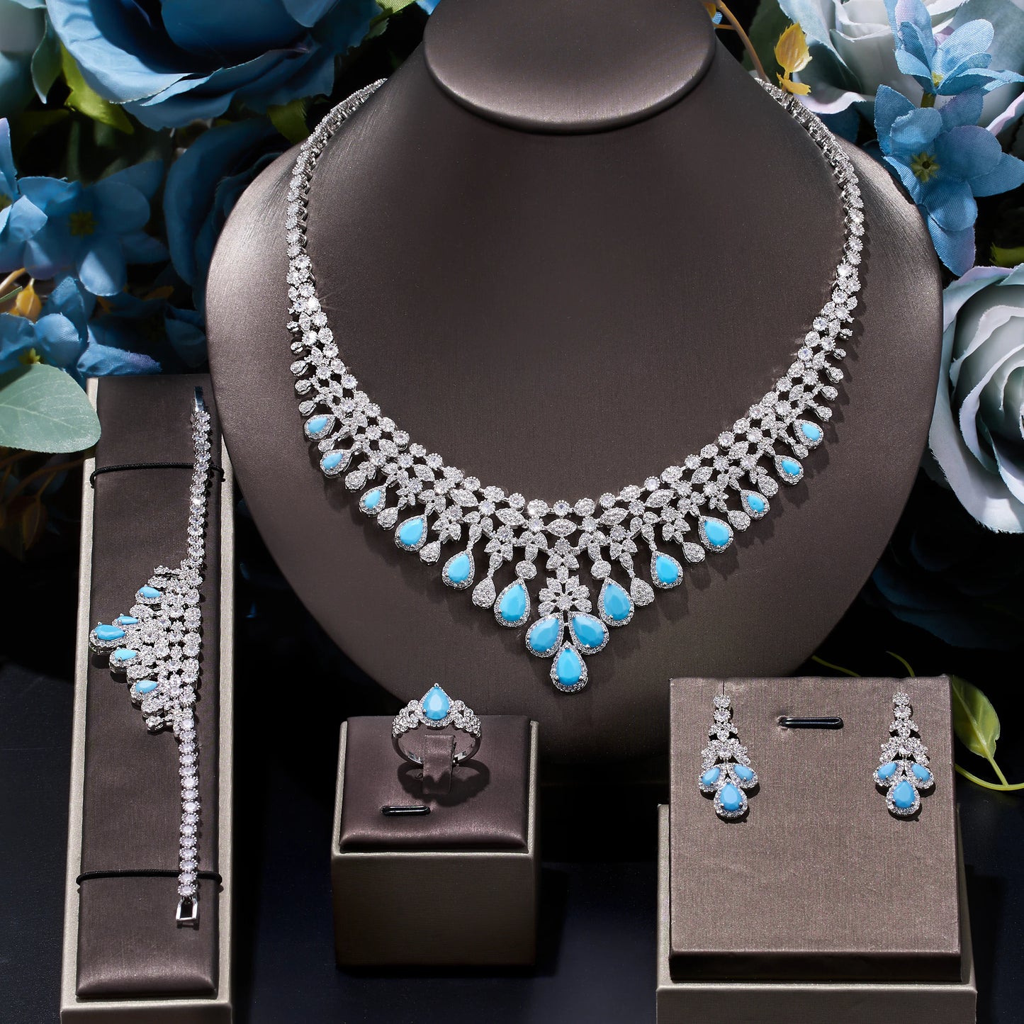 4 Pieces Nigerian Dubai Women's Jewelry Set