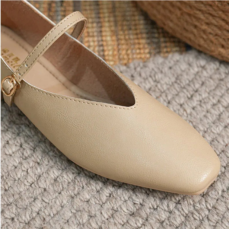 Woman Spring Casual Square Toe Low Soft Soled Shoes