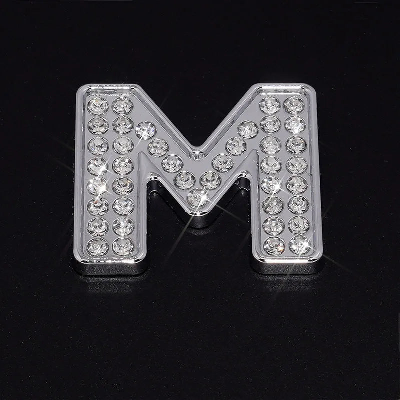 Silver Rhinestone Letters Numbers Car Stickers for Women and Girls