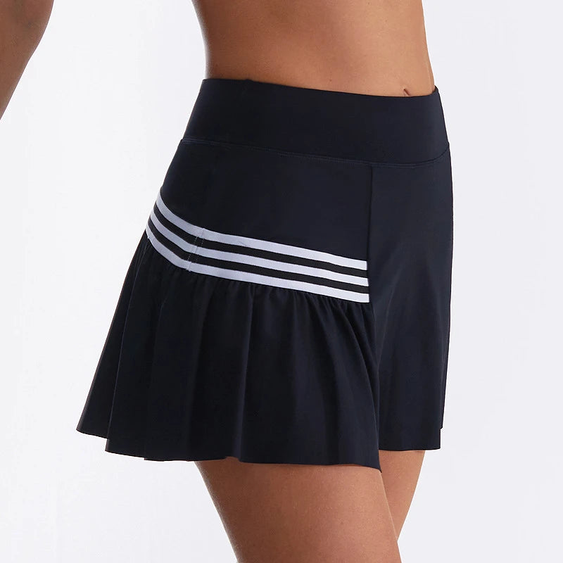 Women Breathable Running Exercise High Waist Tennis Skirt