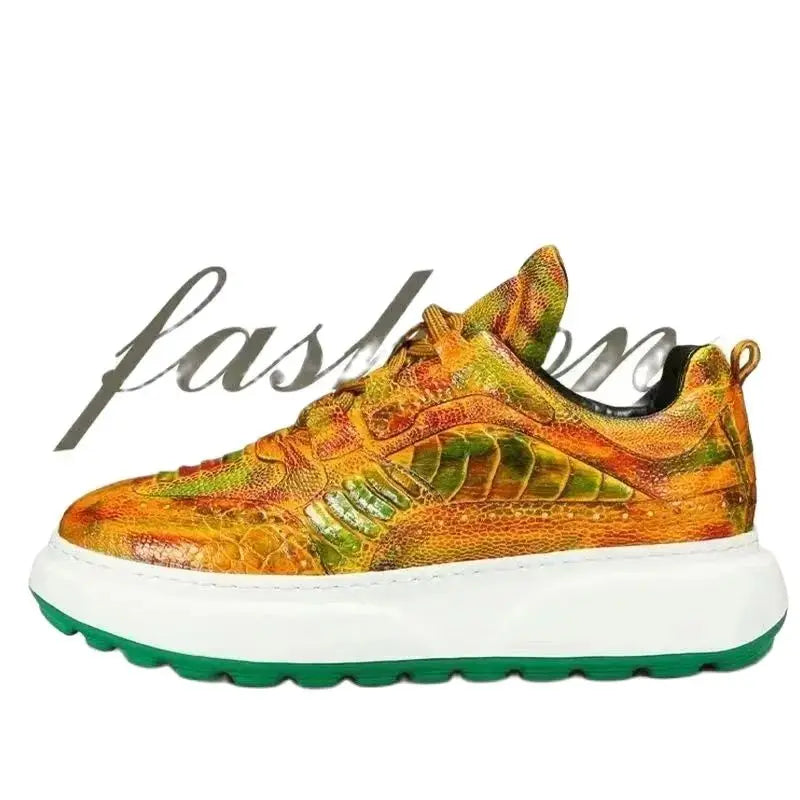 Fashion Ostrich skin genuine leather shoes
