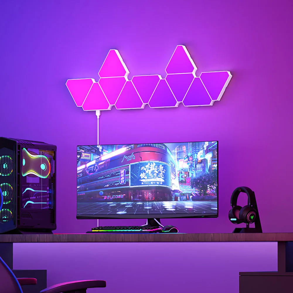 LED Triangular Quantum RGB Wall Lamp Decoration