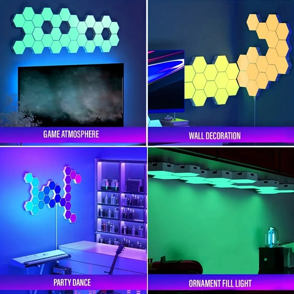 RGB Intelligent Hexagonal Color-Changing Night Light DYI Shape