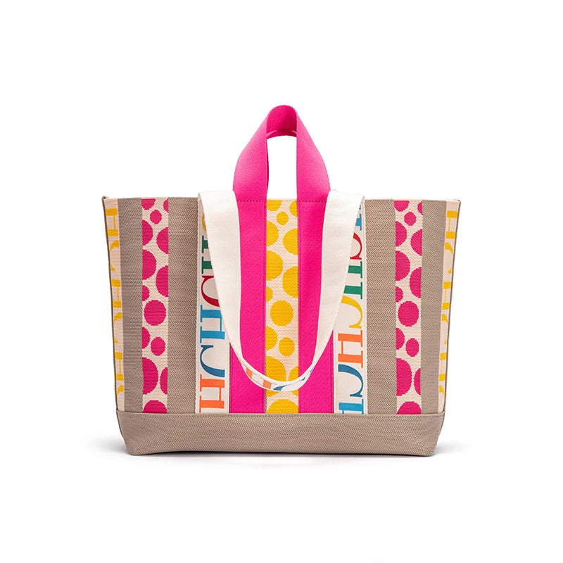 Large Classic Retro Stripe Decoration Shoulder Bag