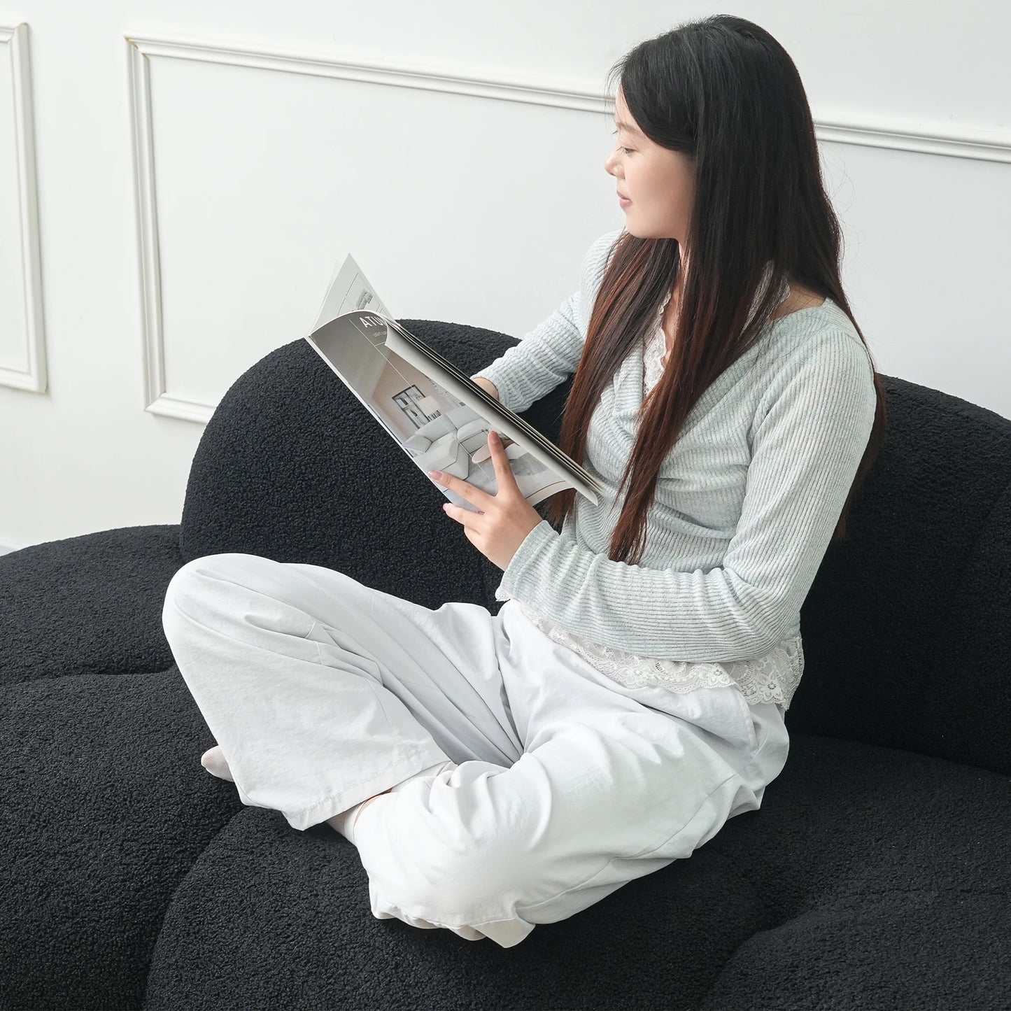 Modern Cloud Shaped Couches for Living Room Comfy Upholstered Cloud Shaped Leisure Sofa Couch for Bedroom Apartment