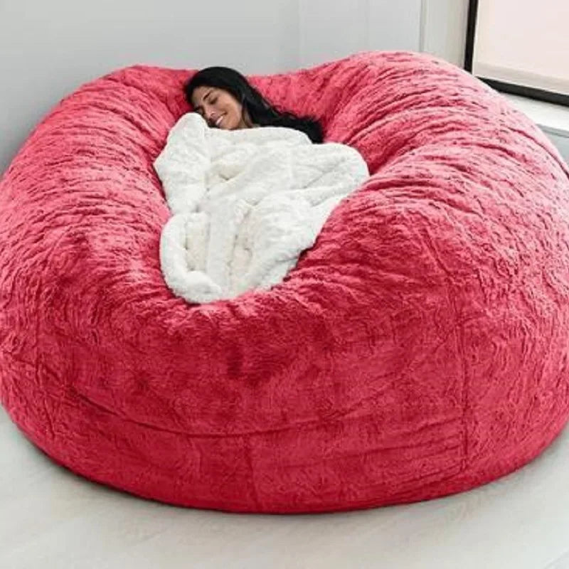 Plush Lazy Boy Faux Fur Bean Bag Sofa