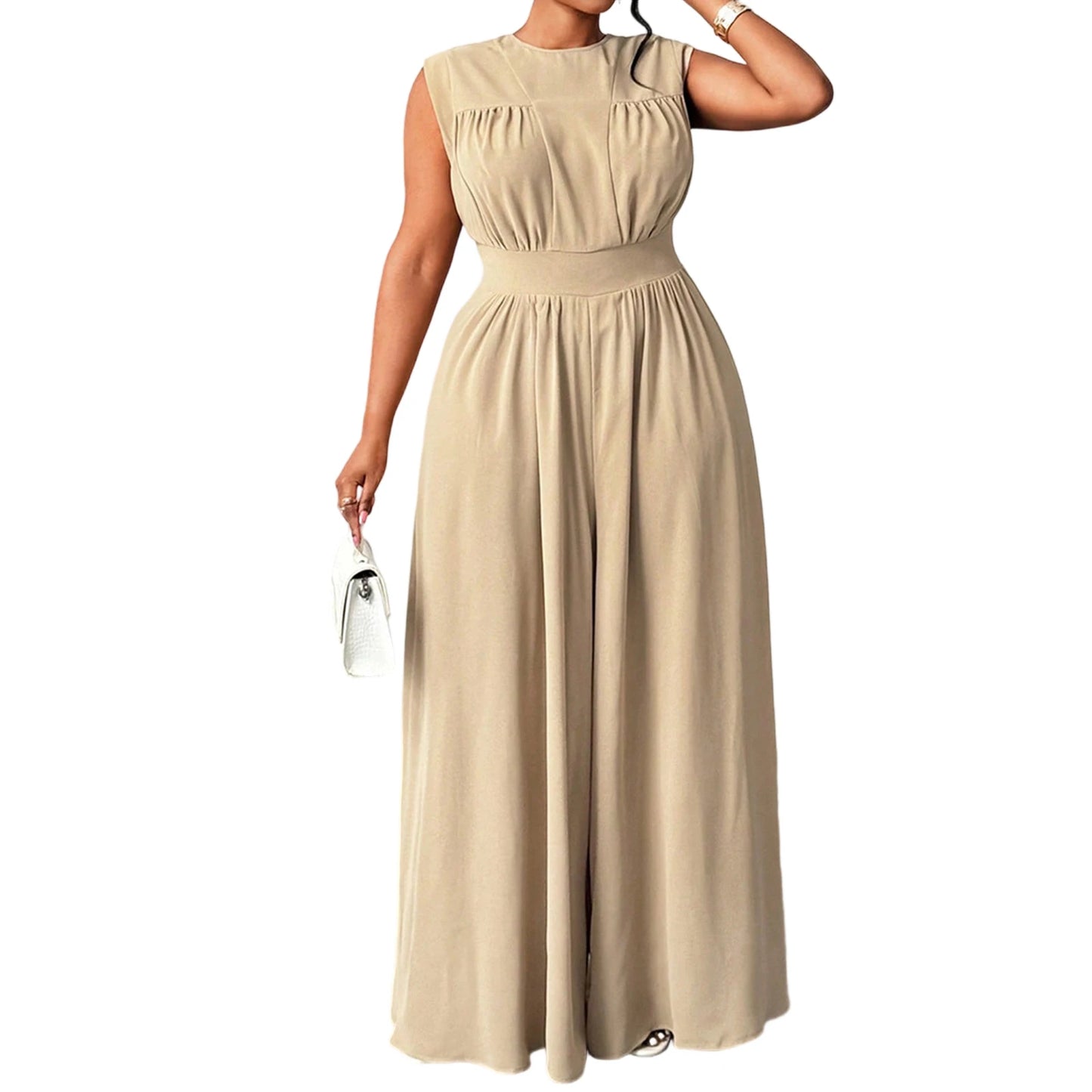 Women Plus Size Jumpsuit with Pockets