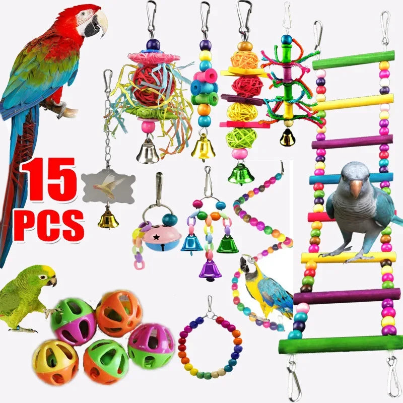 Combination Bird Swing Chewing Training Toys