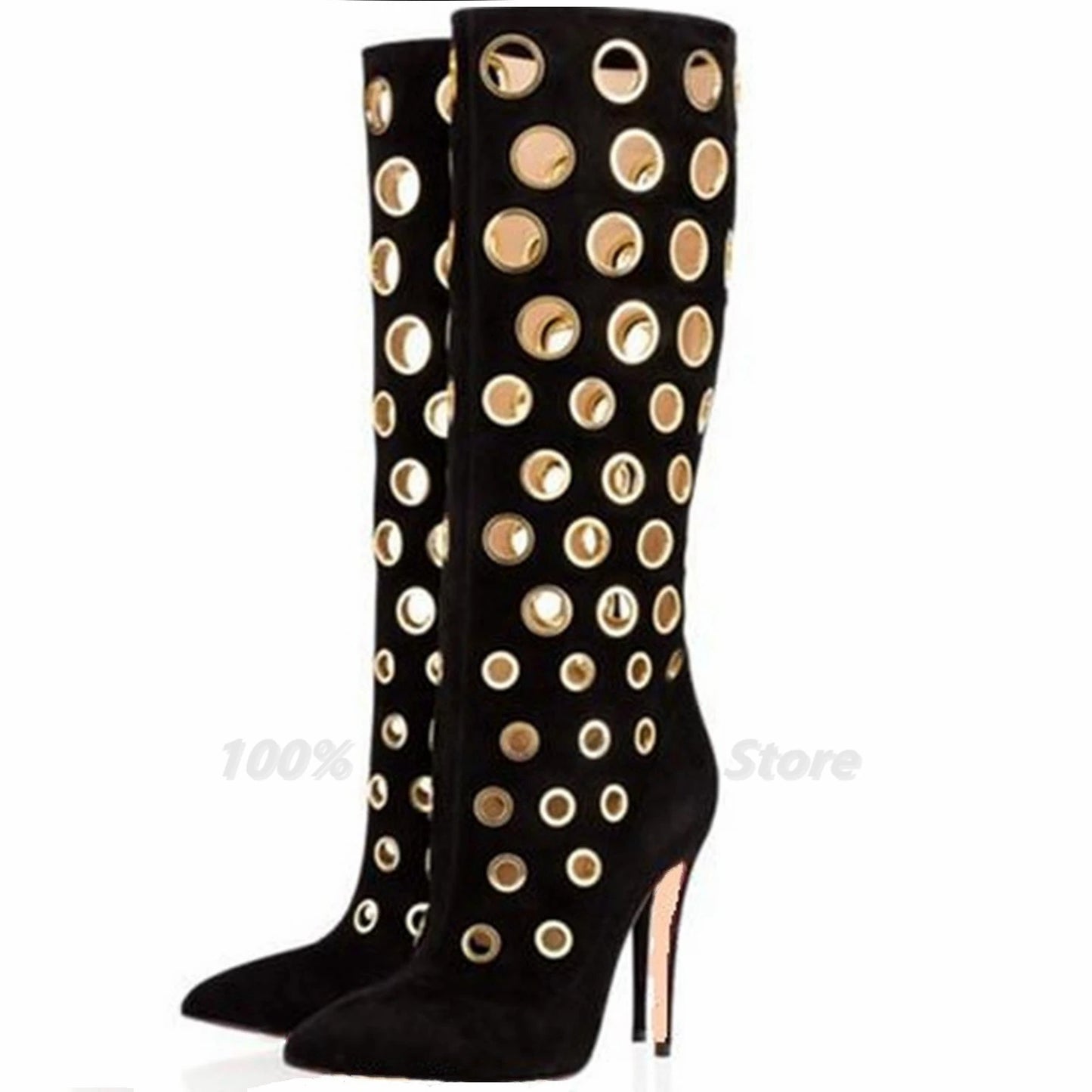 European and American Fashion Metal Hollow Out Women's Boots