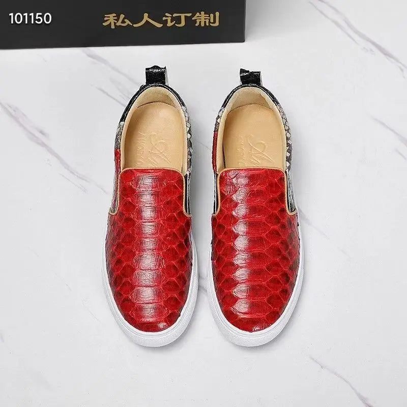 Fashion snake skin causal leather sneakers