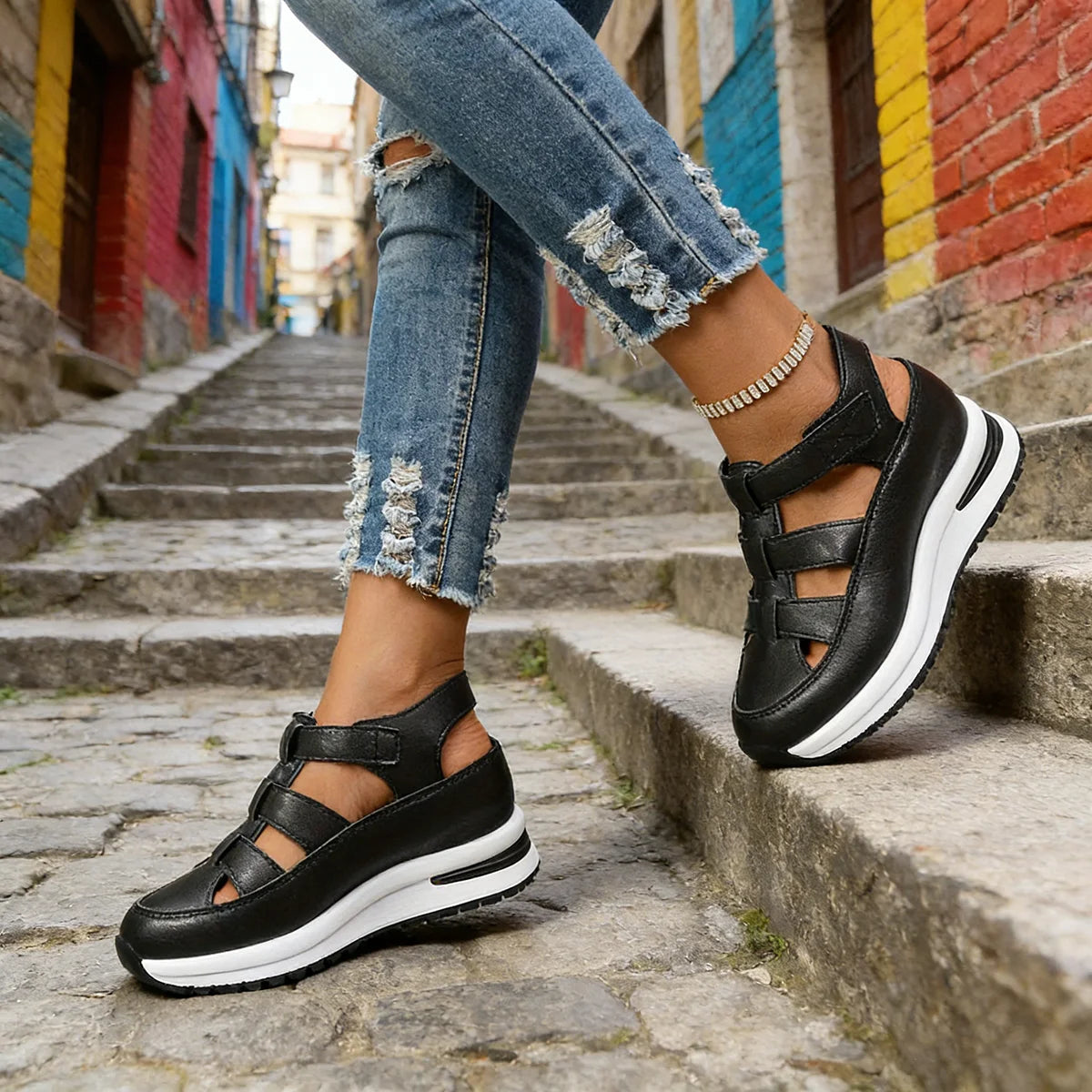 Lightweight Platform Gladiator Sandals