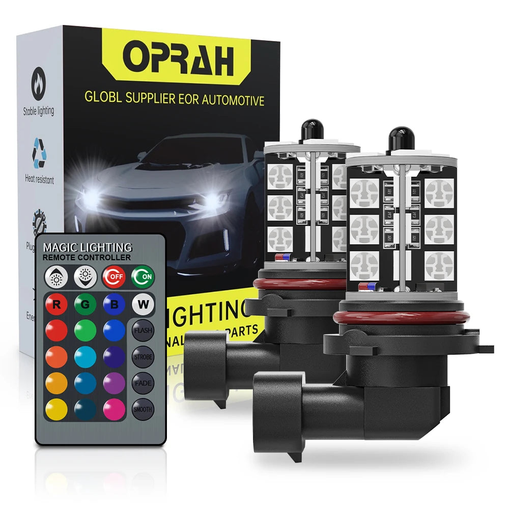 2pcs LED RGB Colorful 5050 H1 Front Fog Lights w/Remote