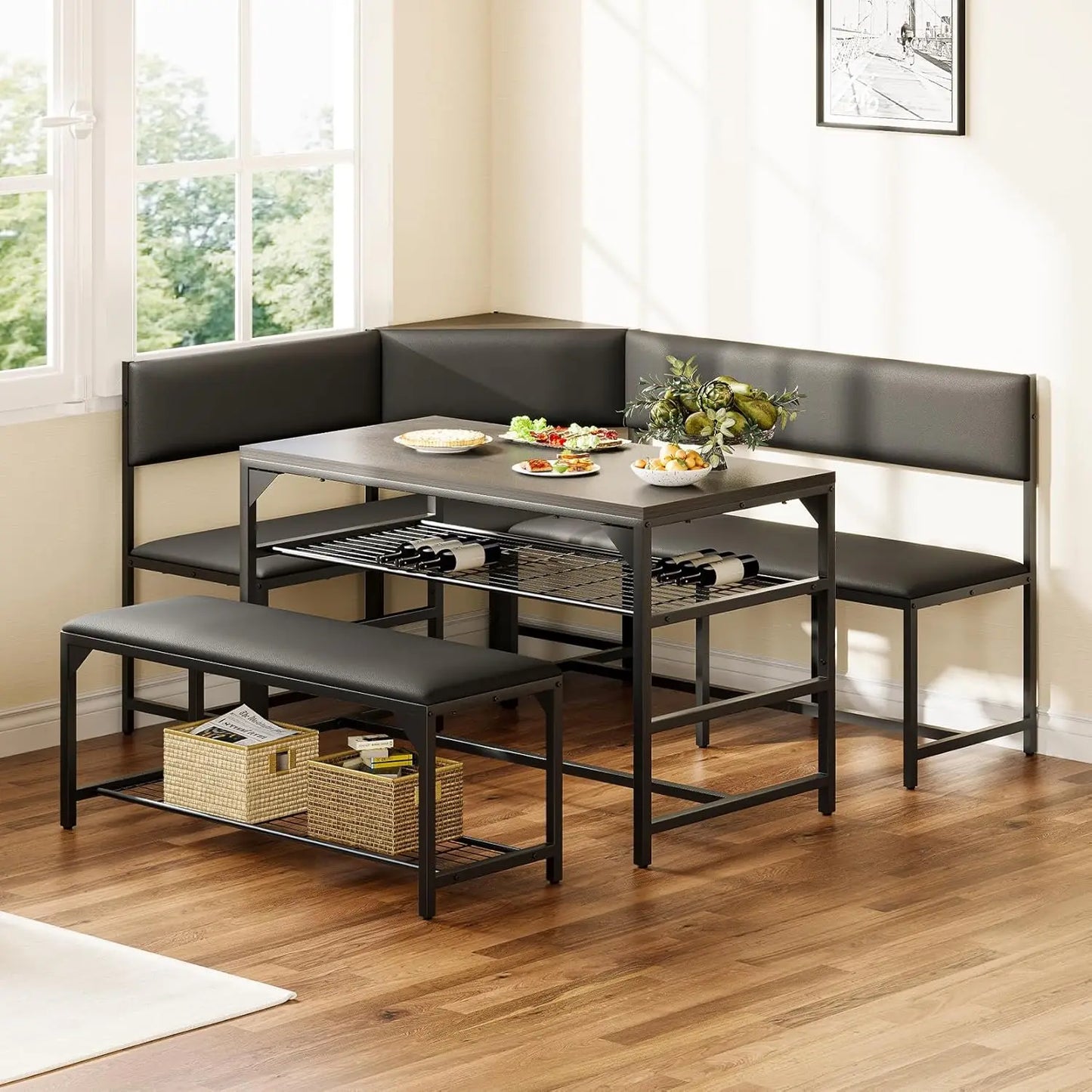 Kitchen Breakfast Nook Table Set with Soft Seat