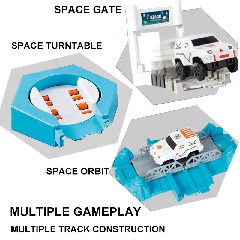 Kids Electric Track Space Mini Car Set Puzzle